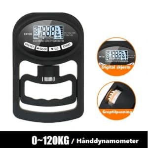 Digitalt hånddynamometer / grepstyrketester (120kg)