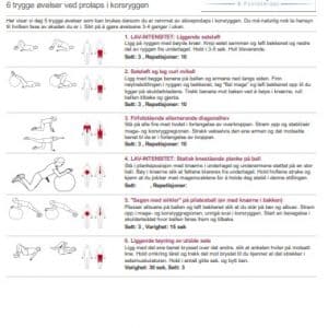 6 trygge øvelser ved prolaps i korsryggen (treningsprogram - PDF)